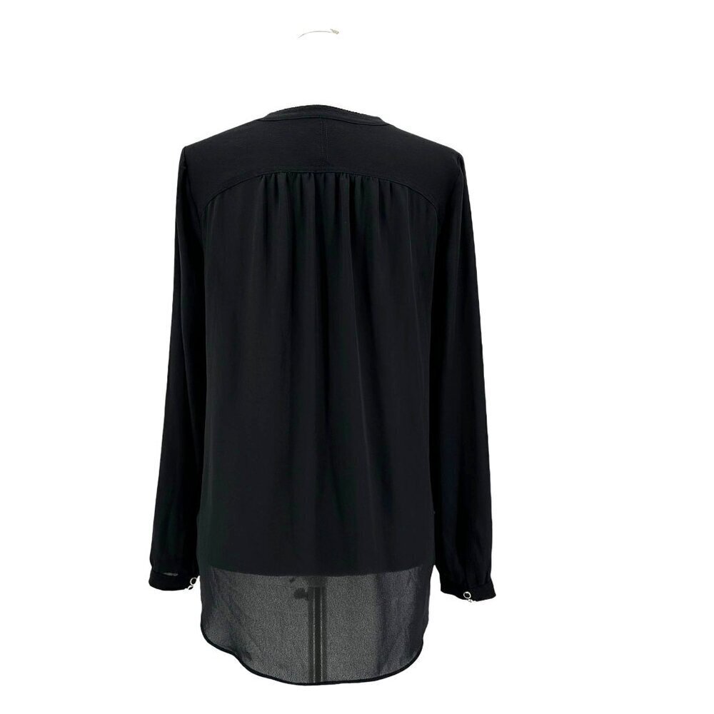 Anthropologie HD In Paris Black V-Neck Blouse Top Womens 6 - Picture 5 of 9